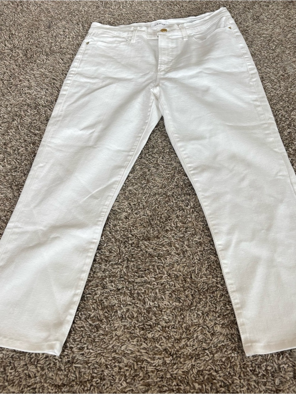 Frame Denim White Straight Leg Jeans 30 mint le high straight